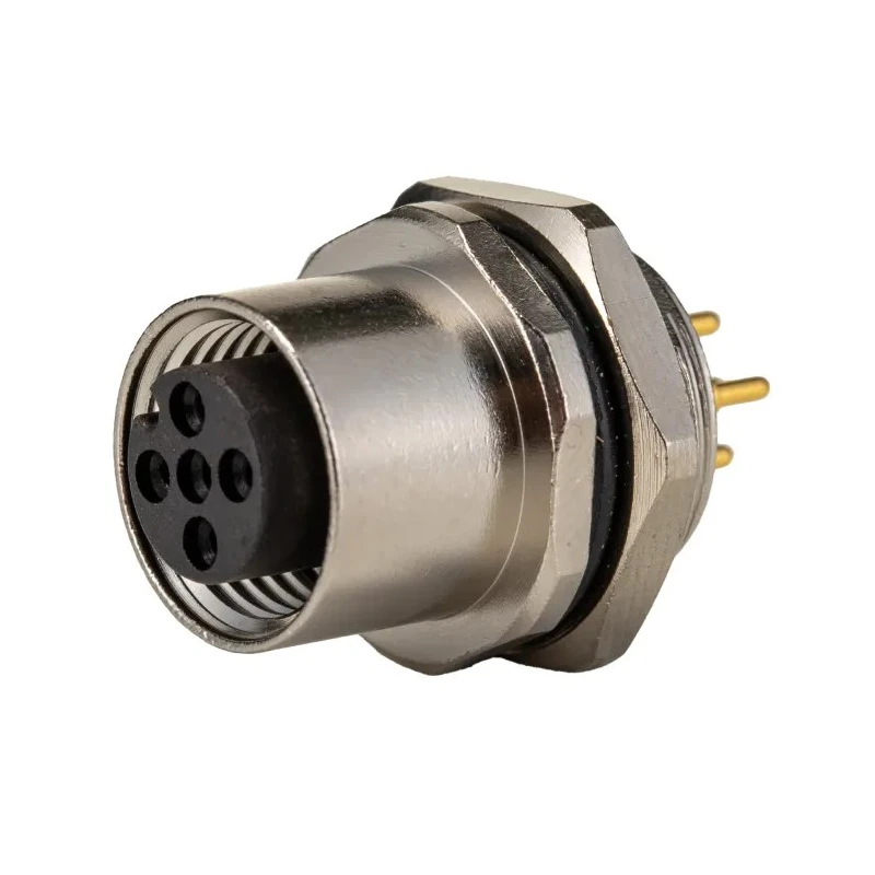 TE Connectivity Circular Connector 5 Contacts Front M12 Socket Female IP67 Nylon Housing T4143012051-000