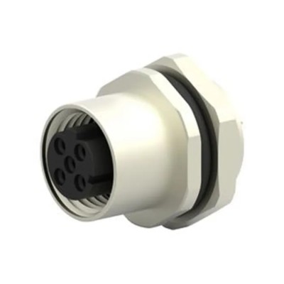 TE Connectivity Circular Connector M12 Socket Female 5 Contacts Front Mount IP67 T4143412051-000