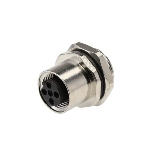 TE Connectivity Industrial Circular Connector 5 Contacts, Front Mount, M12 Socket Female, IP67, Nylon T4133412051-000