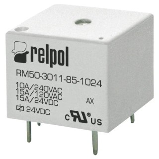 Relpol PCB Power Relay SPDT, 5V DC Coil, 15A Switching Current, RM50-3011-85-1005