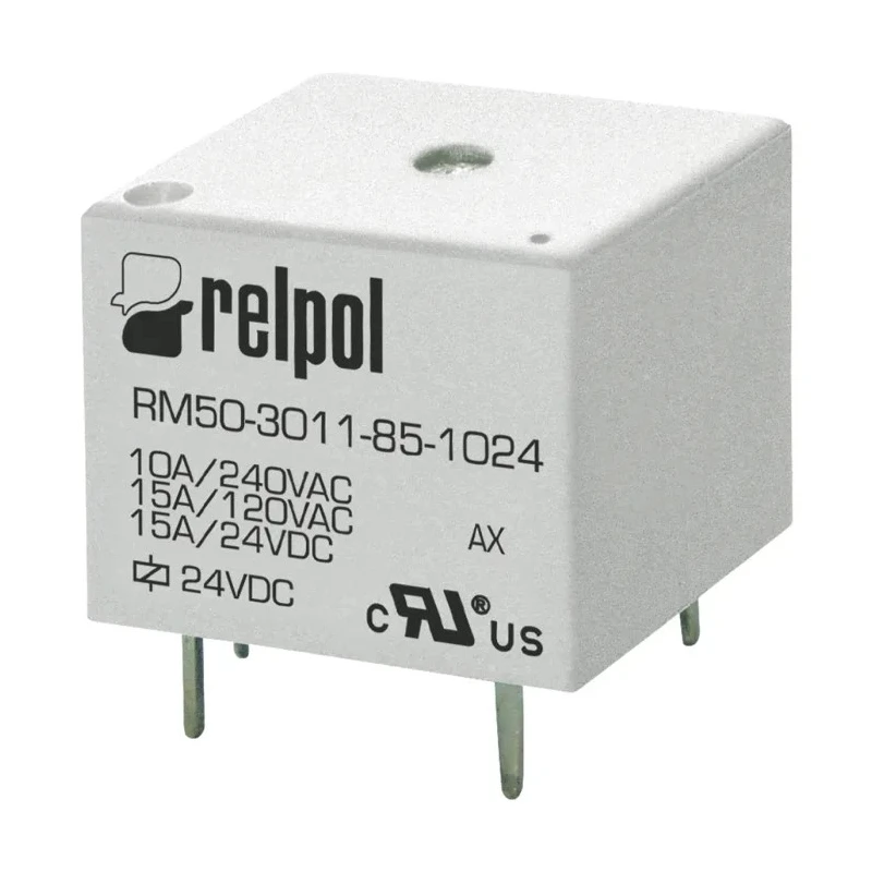 Relpol PCB Power Relay SPDT, 5V DC Coil, 15A Switching Current, RM50-3011-85-1005