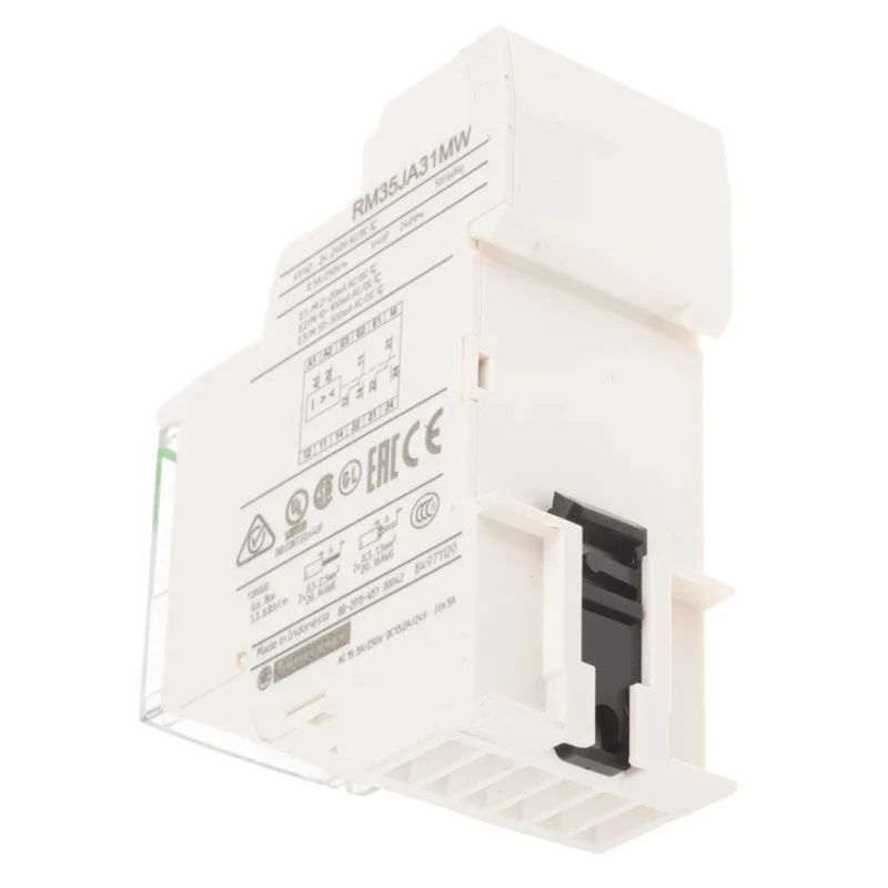 Schneider Electric Monitoring Relay, 1 Phase, DPDT Contact, DIN Rail Mount, 2mA to 500mA Current Range, 240 V RM35JA31MW