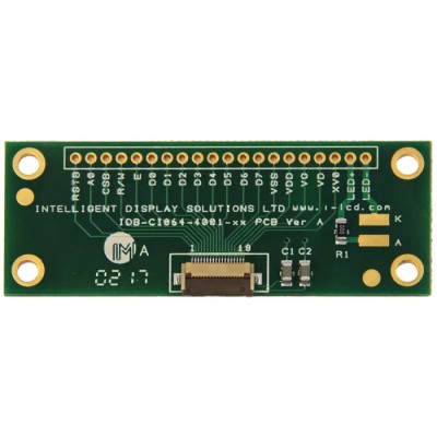 Intelligent Display Solutions Breakout Board for CI064-4001-xx 2x16 Alphanumeric LCD Display IDB-CI064-4001-XX-02
