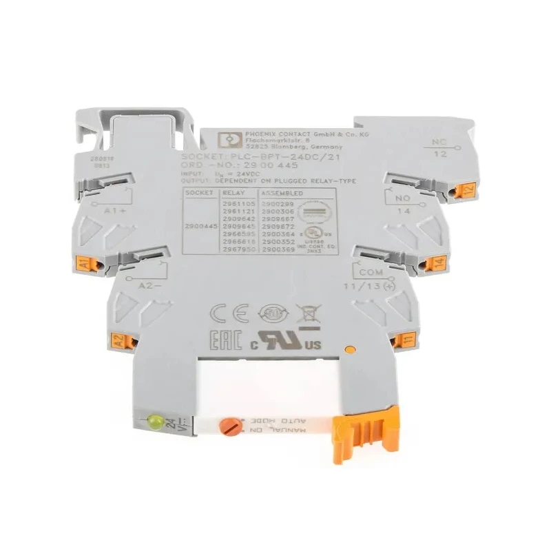 Phoenix Contact Electromechanical Interface Relay PLC-RPT- 24DC/21AU/MS, DIN Rail Mount, 24V DC Coil, SPDT, 10A 2909672