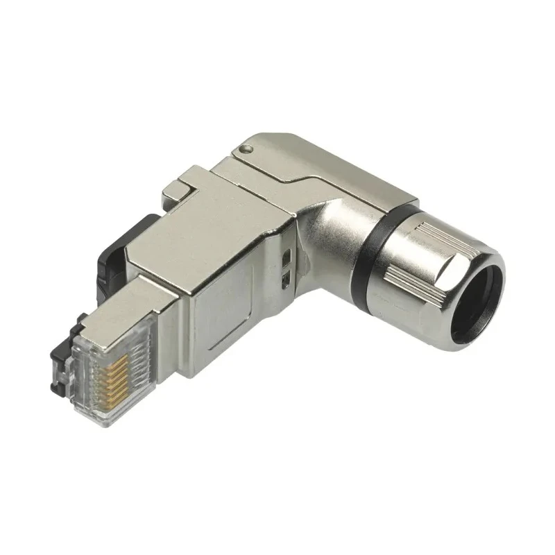Molex 130047 Series RJ45 Male Cable Connector Cat5e Cat6a Shielded Right Angle 1 Port 8 Way RJ45