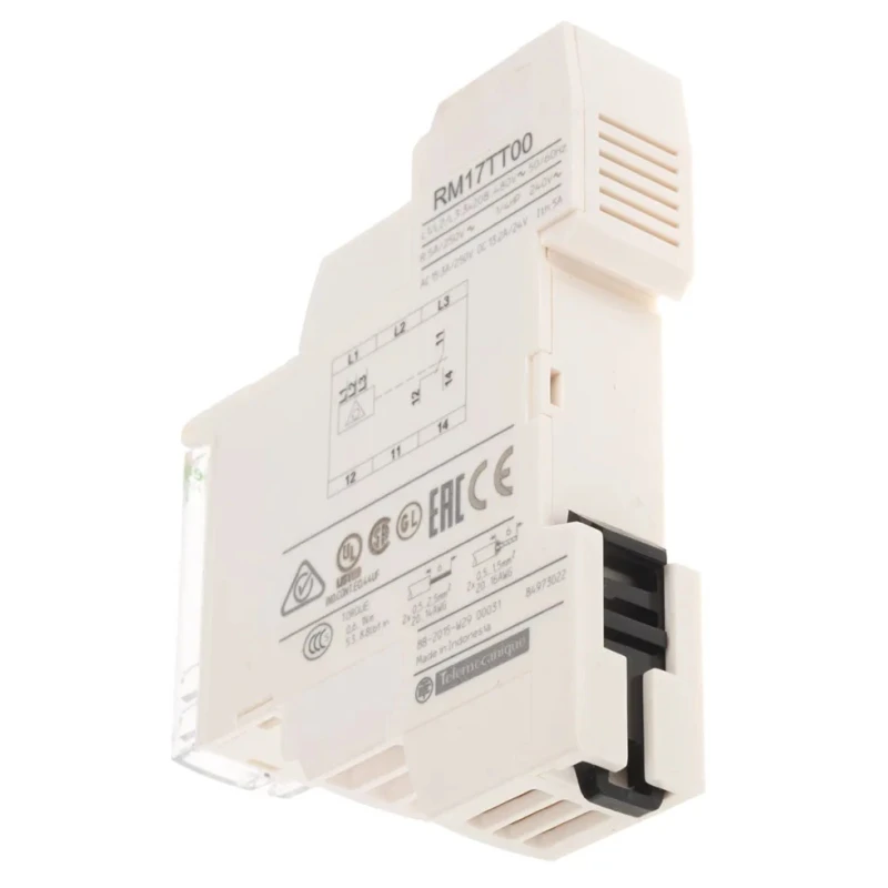 Schneider Electric Monitoring Relay, 3 Phase, SPDT Contact, DIN Rail Mount, 528V AC, 5A Contact Current, Model RM17TT00