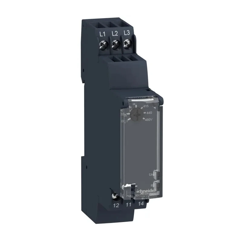 Schneider Electric Monitoring Relay, 3 Phase, SPDT Contact, DIN Rail Mount, 528V AC, 5A Contact Current, Model RM17TT00