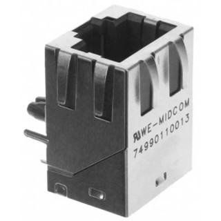 Wurth Elektronik PCB LAN Ethernet Transformer, 1 Output, Solder Termination, 15.88 mm x 13.95 mm, -40°C to 85°C 74990111211