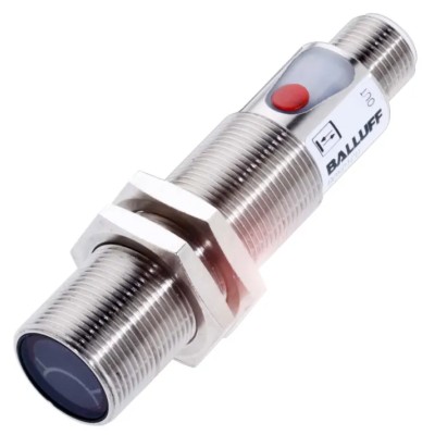 BALLUFF Through Beam Photoelectric Sensor Barrel, 0 to 20 m Detection Range, PNP Output, IP67, Brass BOS 18M-XI-RS30-S4