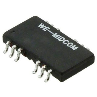 Wurth Elektronik Surface LAN Ethernet Transformer, 1 Output, 350μH Inductance, 12.7 mm Length, 8.6 mm Width, 2.16 749020100