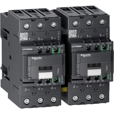 Schneider Electric Reversing Contactor 230V AC Coil, 3-Pole, 65 A, 30 kW 250V, 3 NO, 690V AC LC2D