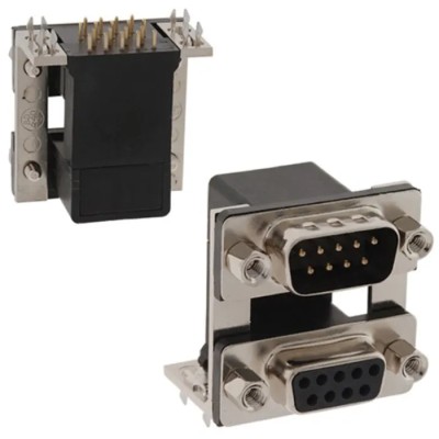 Norcomp 189 Series Right Angle 9 2.769 mm Pitch PCB D-Sub Connector with 4 to 40 Insert 189-009-413R491