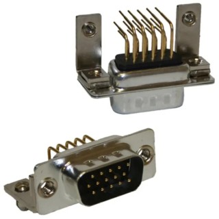 Norcomp SEAL-D 15 Way Right Angle 2.286 mm Pitch High Density D-Sub Connector with 4 to 40 Insert Male 781-M15-113R141