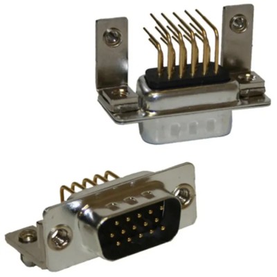 Norcomp SEAL-D 15 Way Right Angle 2.286 mm Pitch High Density D-Sub Connector with 4 to 40 Insert Male 781-M15-113R141