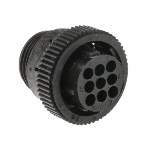 TE Connectivity Circular Connector 9 Contacts Cable Mount Socket Female, Standard Size, 13A, 600V, Threaded Mating 182645-1