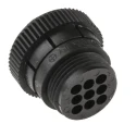 TE Connectivity Circular Connector 9 Contacts Cable Mount Socket Female, Standard Size, 13A, 600V, Threaded Mating 182645-1