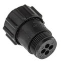 TE Connectivity Circular Connector 4 Contacts In-Line Standard Connector Plug Male 600V 13A Thermoplastic Housing 182651-1