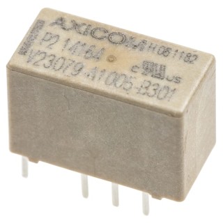 TE Connectivity PCB Signal Relay 24V DC Coil, 2A Switching Current, DPDT Contact Configuration V23079A1005B301