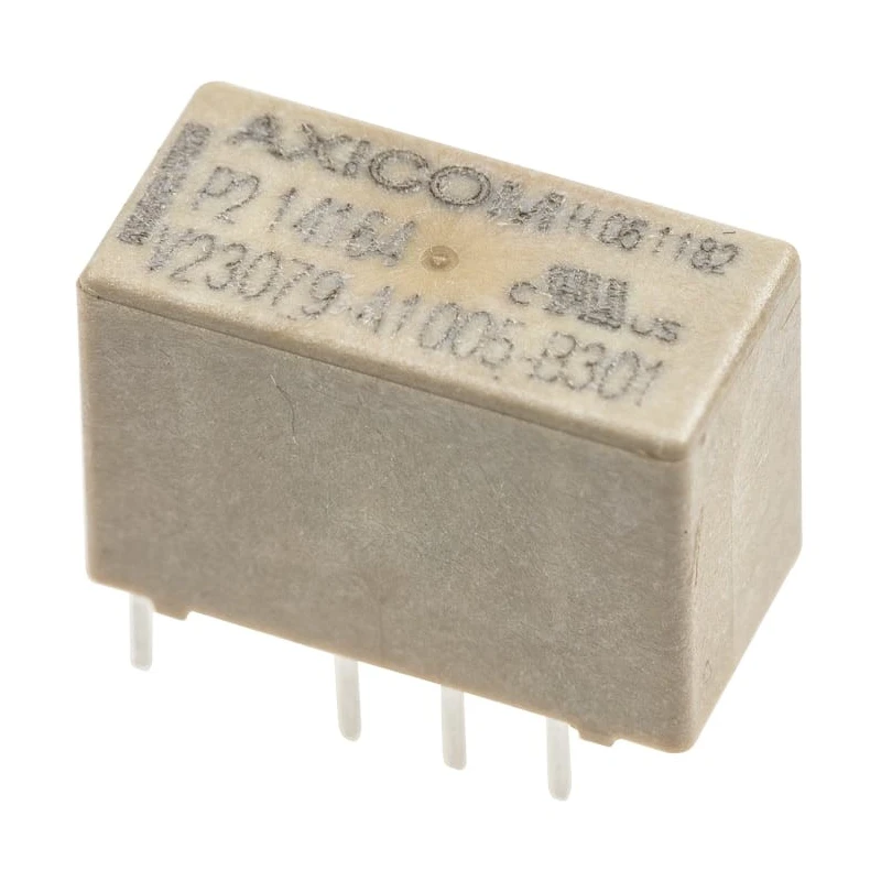 TE Connectivity PCB Signal Relay 24V DC Coil, 2A Switching Current, DPDT Contact Configuration V23079A1005B301
