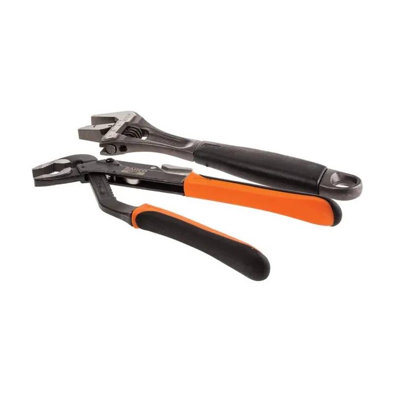Bahco 2-Piece Assortment Plier Set, Adjustable Wrench and Water Pump Pliers, 300mm Overall Length 9873