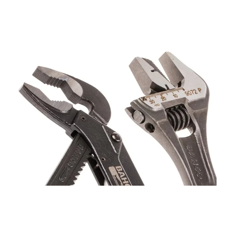 Bahco 2-Piece Assortment Plier Set, Adjustable Wrench and Water Pump Pliers, 300mm Overall Length 9873
