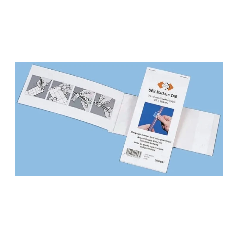 SES Sterling Colour Coded SES-TAB Cable Marker Book, Pre-printed Markers 25mm x 230mm 03070050000