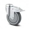 Tente Swivel Castor with Rubber Wheel 100 mm Diameter, 80 kg Load Capacity, Precision Ball Bearing Hub 2477PJX100P30CHC10X90