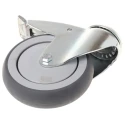 Tente Swivel Castor, 100 kg Load Capacity, 125 mm Rubber Wheel, Precision Ball Bearing Hub 2477PJX125P30CHC10X90