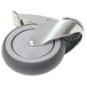 Tente Swivel Castor, 100 kg Load Capacity, 125 mm Rubber Wheel, Precision Ball Bearing Hub 2477PJX125P30CHC10X90