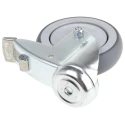 Tente Swivel Castor, 100 kg Load Capacity, 125 mm Rubber Wheel, Precision Ball Bearing Hub 2477PJX125P30CHC10X90