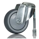 Tente Swivel Castor 80 kg Load Capacity 100 mm Rubber Wheel with Precision Ball Bearing Hub 2470PJX100P30CHC10X90