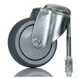 Tente Swivel Castor 80 kg Load Capacity 100 mm Rubber Wheel with Precision Ball Bearing Hub 2470PJX100P30CHC10X90
