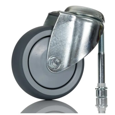 Tente Swivel Castor 80 kg Load Capacity 100 mm Rubber Wheel with Precision Ball Bearing Hub 2470PJX100P30CHC10X90