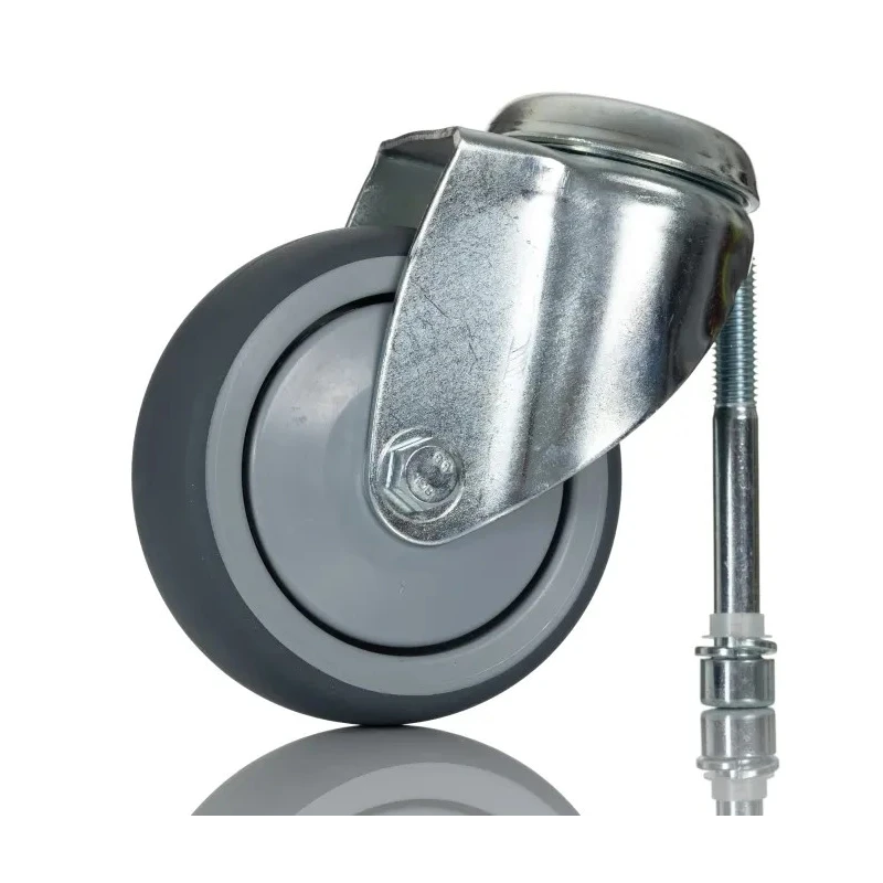 Tente Swivel Castor 80 kg Load Capacity 100 mm Rubber Wheel with Precision Ball Bearing Hub 2470PJX100P30CHC10X90