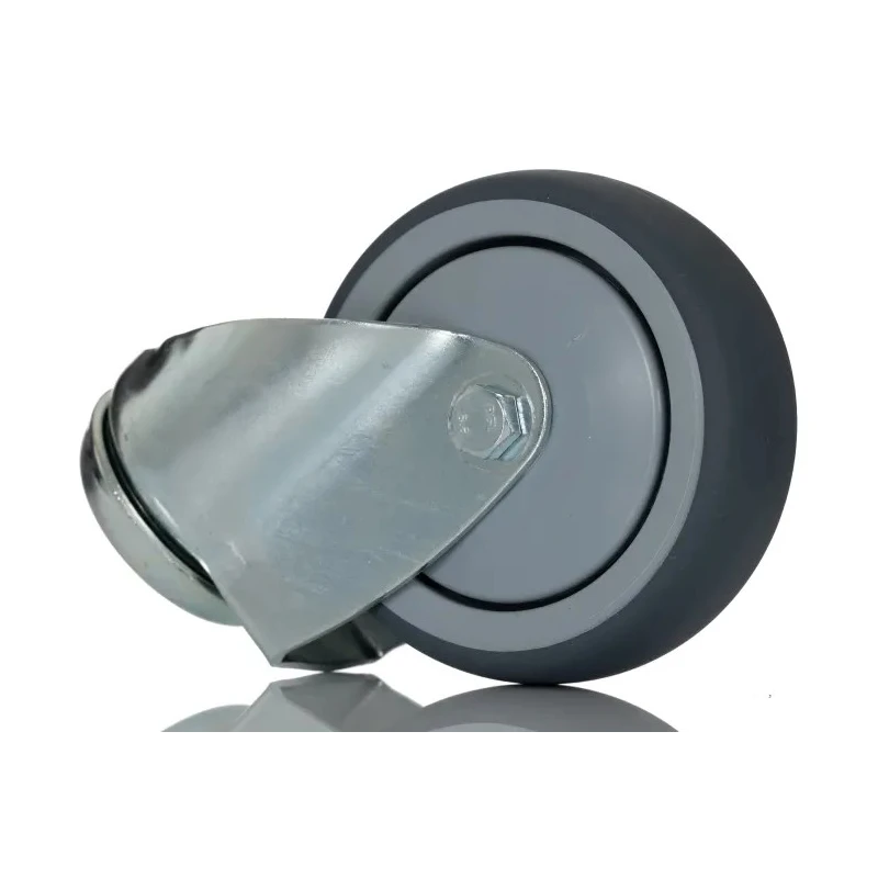 Tente Swivel Castor 80 kg Load Capacity 100 mm Rubber Wheel with Precision Ball Bearing Hub 2470PJX100P30CHC10X90