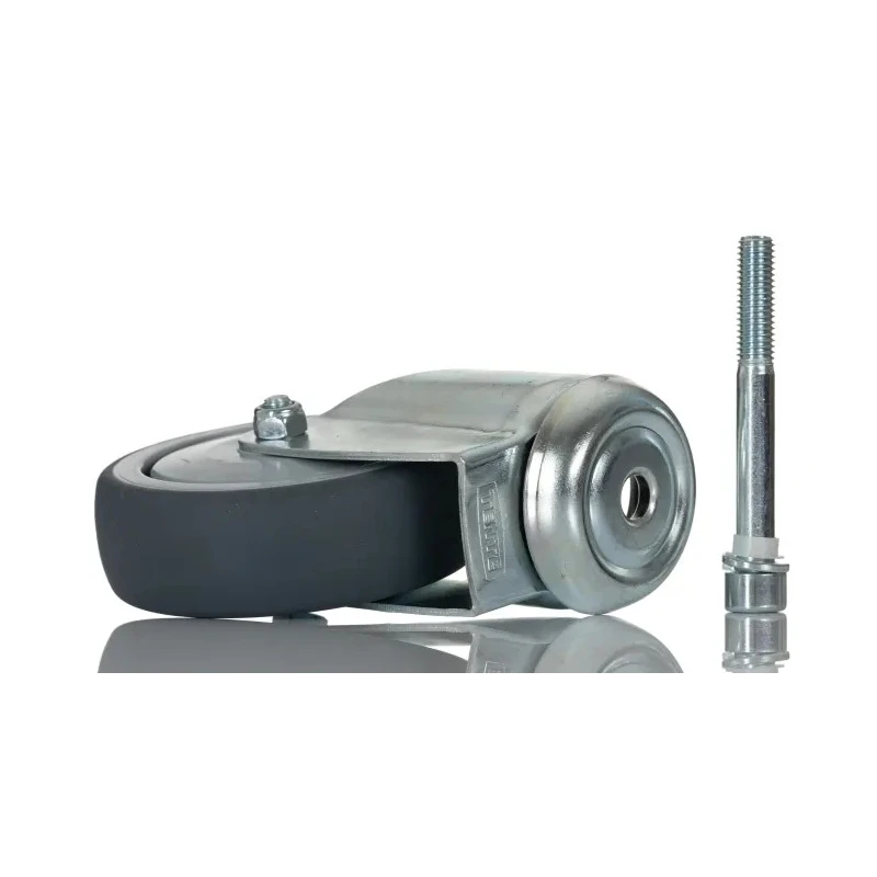 Tente Swivel Castor 80 kg Load Capacity 100 mm Rubber Wheel with Precision Ball Bearing Hub 2470PJX100P30CHC10X90