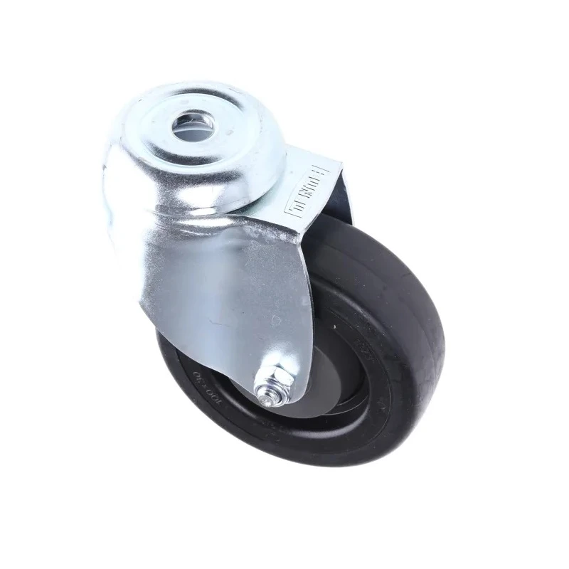 Tente Institutional Swivel Castor 80 kg Load Capacity 100 mm Rubber Wheel with Steel Hub 2470UYP100P30CHC10X90
