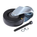 Tente Institutional Swivel Castor 80 kg Load Capacity 100 mm Rubber Wheel with Steel Hub 2470UYP100P30CHC10X90