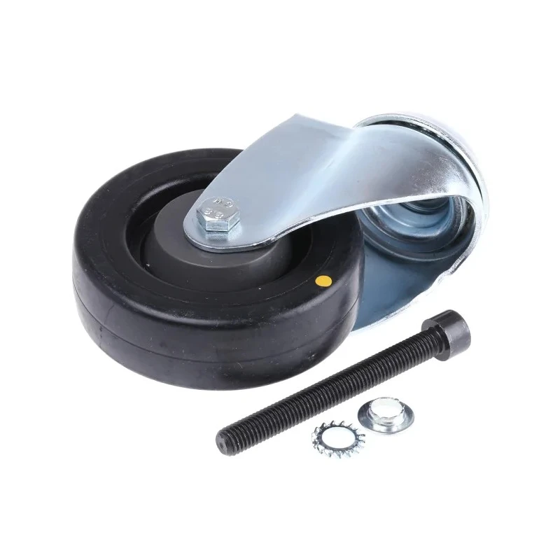 Tente Institutional Swivel Castor 80 kg Load Capacity 100 mm Rubber Wheel with Steel Hub 2470UYP100P30CHC10X90