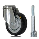 Tente Swivel Castor with 75 mm Rubber Wheel, 60 kg Load Capacity, Steel Hub, Cone Bearing, M10 Stud 2470DYK075P30CHC10X90