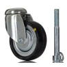 Tente Swivel Castor with 75 mm Rubber Wheel, 60 kg Load Capacity, Steel Hub, Cone Bearing, M10 Stud 2470DYK075P30CHC10X90