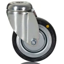 Tente Swivel Castor with 75 mm Rubber Wheel, 60 kg Load Capacity, Steel Hub, Cone Bearing, M10 Stud 2470DYK075P30CHC10X90