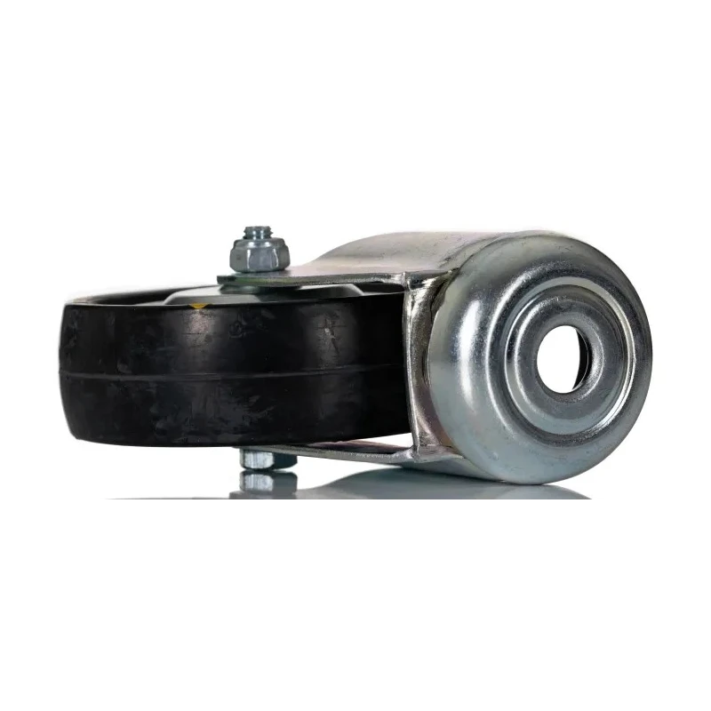 Tente Swivel Castor with 75 mm Rubber Wheel, 60 kg Load Capacity, Steel Hub, Cone Bearing, M10 Stud 2470DYK075P30CHC10X90