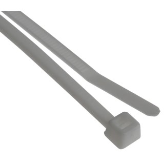 HellermannTyton Non-Releasable Cable Tie, 100 mm Length x 2.5 mm Width, White Polyamide 66, 80N 111-91819 T18R-PA66V0-WH