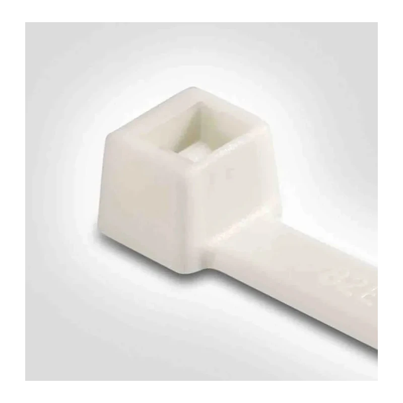 HellermannTyton Non-Releasable Cable Tie, 100 mm Length x 2.5 mm Width, White Polyamide 66, 80N 111-91819 T18R-PA66V0-WH