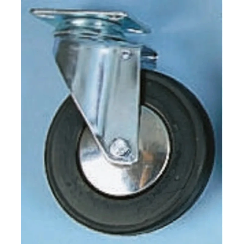 Tente Swivel Castor 75 mm Wheel Diameter, 55 kg Load Capacity, Solid Rubber Wheel, Pressed Steel Frame Zinc 2470DYK075P40