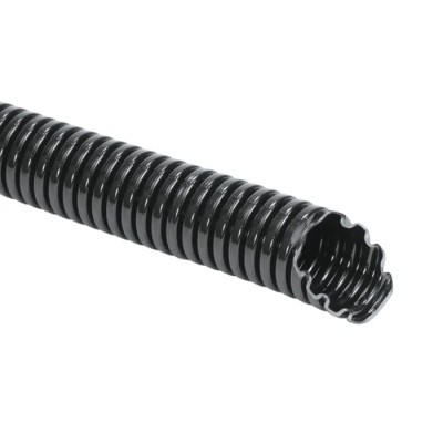 HellermannTyton Plastic Flexible Conduit 10 mm Nominal Diameter, Uncoated, Black, 50 m Reel, IWS Series 169-22100 IWS10-PA6