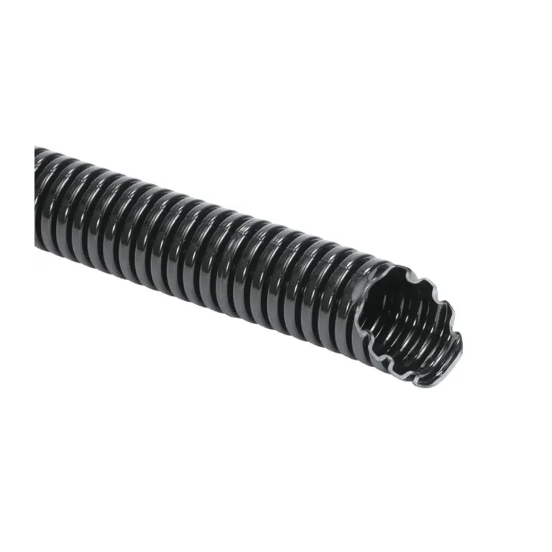 HellermannTyton Plastic Flexible Conduit 10 mm Nominal Diameter, Uncoated, Black, 50 m Reel, IWS Series 169-22100 IWS10-PA6