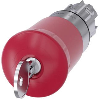 Siemens SIRIUS ACT 3SU10 Series Emergency Stop Push Button Head, Key Release, Mushroom Style, Plastic 3SU1050-1HR20-0AA0