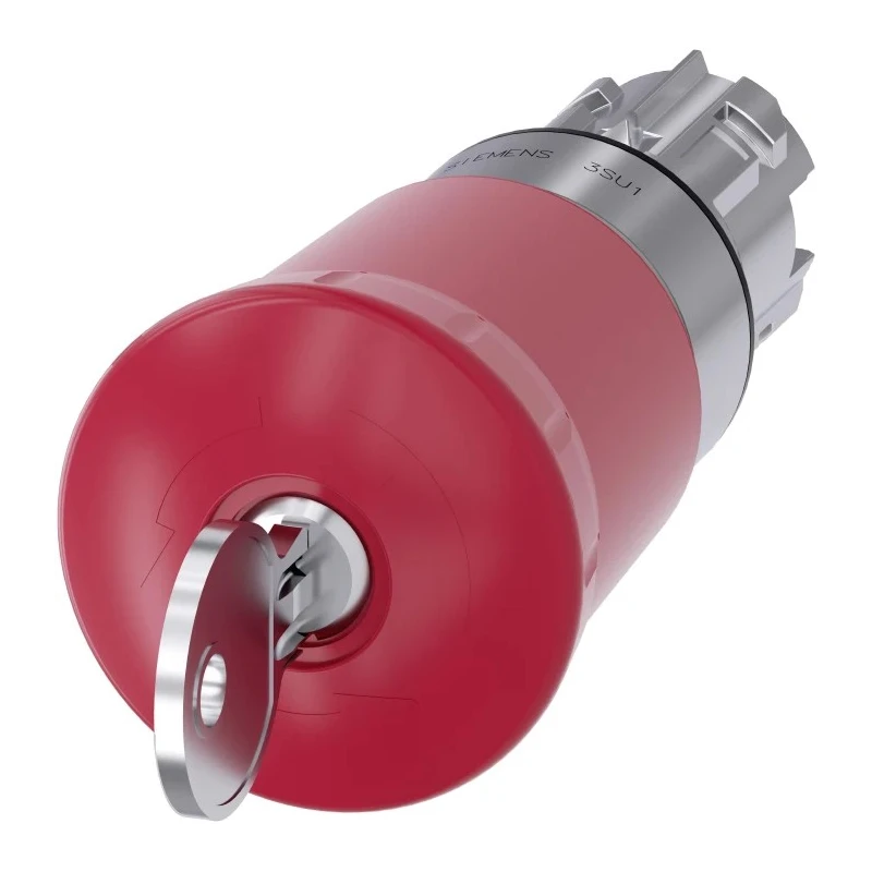 Siemens SIRIUS ACT 3SU10 Series Emergency Stop Push Button Head, Key Release, Mushroom Style, Plastic 3SU1050-1HR20-0AA0